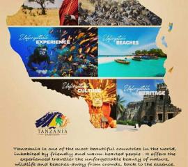 Tanzania is one of the most beautiful countries in the world, inhabited by friendly and warm-hearted people. It offers the experienced traveller the unforgettable beauty of nature, wildlife and beaches away from crowds, back to the essence.  The spirit of Africa, simple and Inspiring.   'Tanzania Unforgettable'